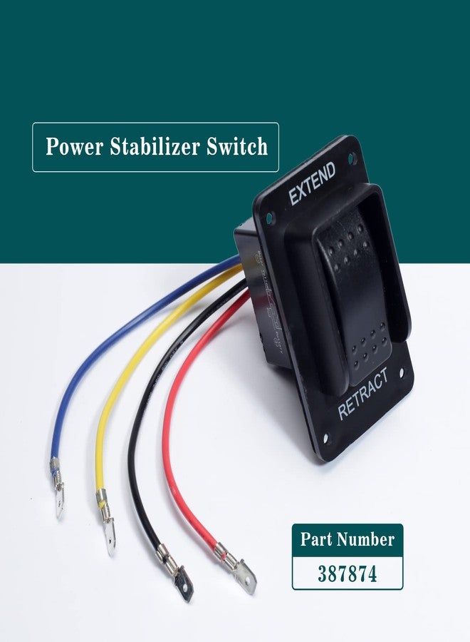 Dusledel 387874 Power Stabilizer Switch with Harness Replacement for Lippert Trailer Components 12V Extend Retract for RV Stabilizer Jacks IP66 Black - Image 2